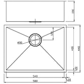 Acl Rosa 540mm x 440mm Kitchen Sink